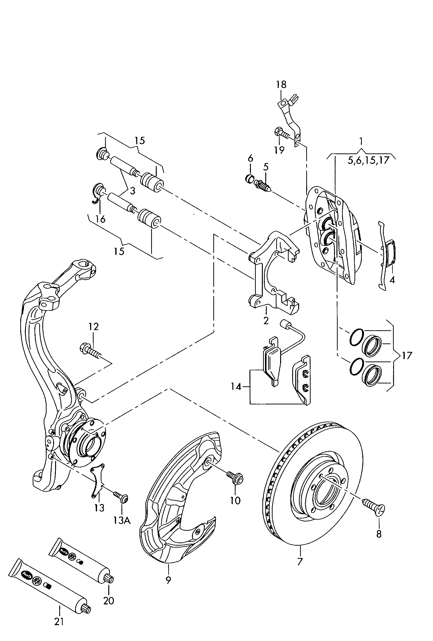 VAG 4E0698647 - Guide Sleeve Kit, brake caliper parts5.com