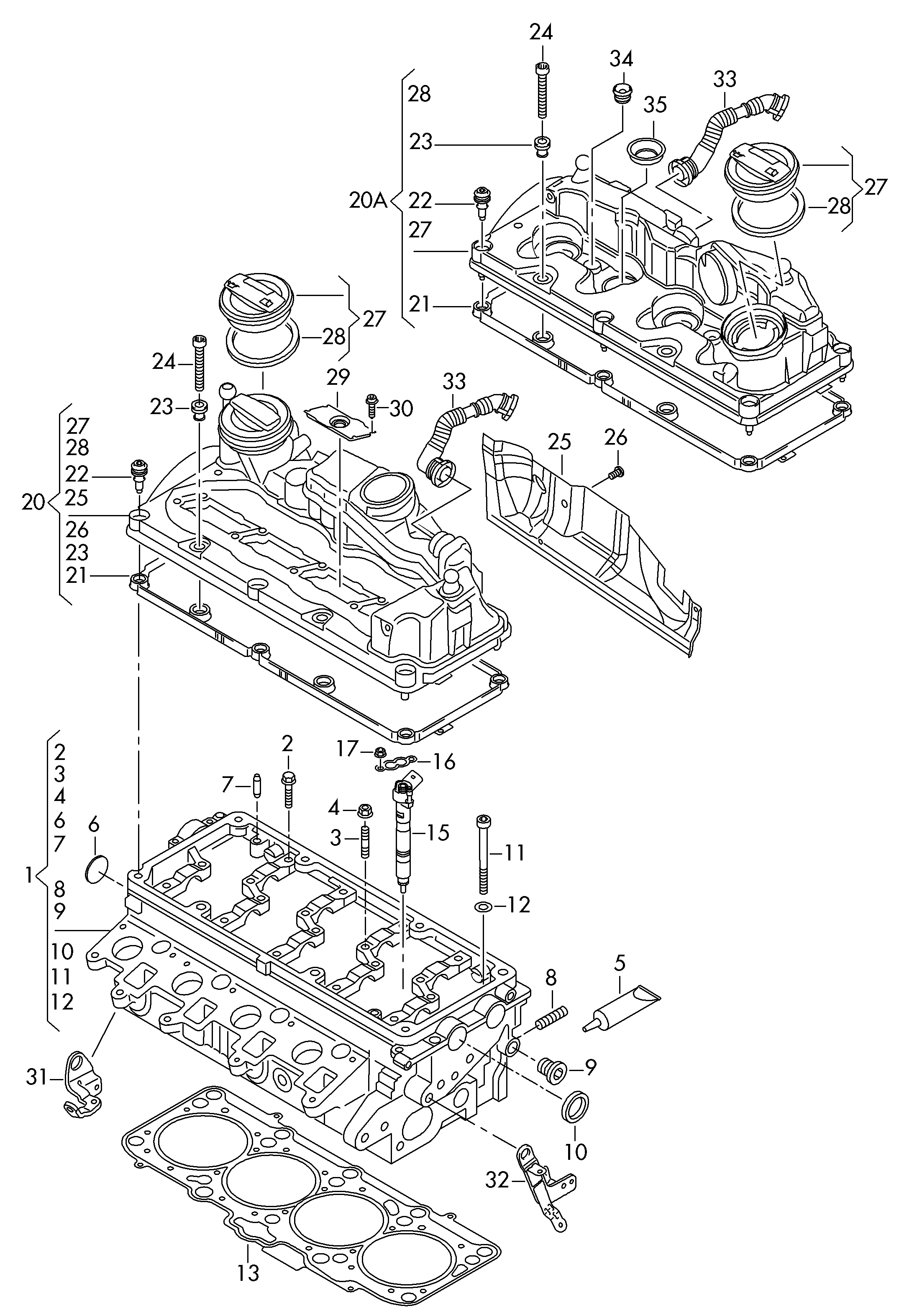 Seat 03L 103 483 C - Комплект прокладок, крышка головки цилиндра parts5.com