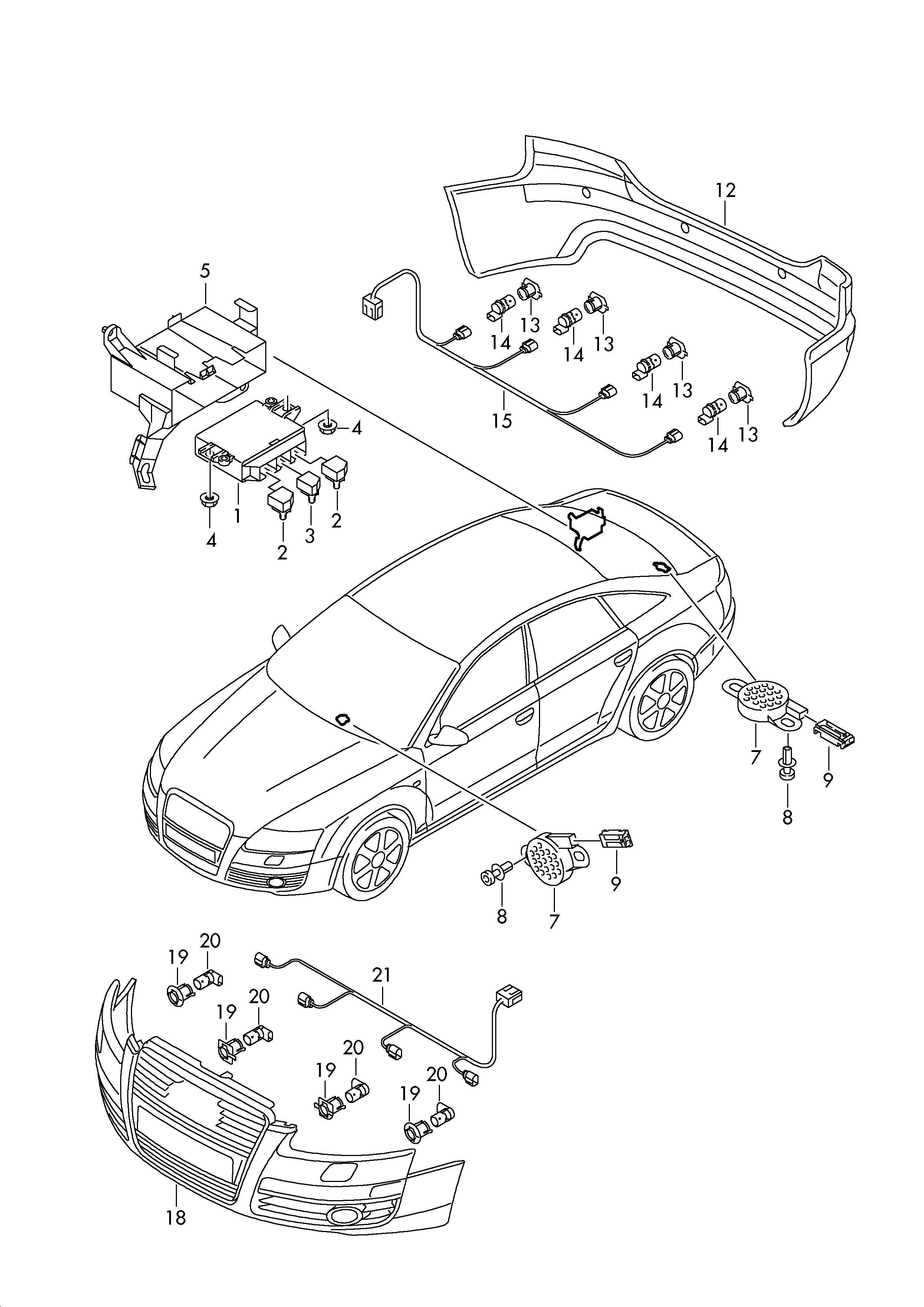 AUDI 3C0919275P - Sensor, parking assist parts5.com