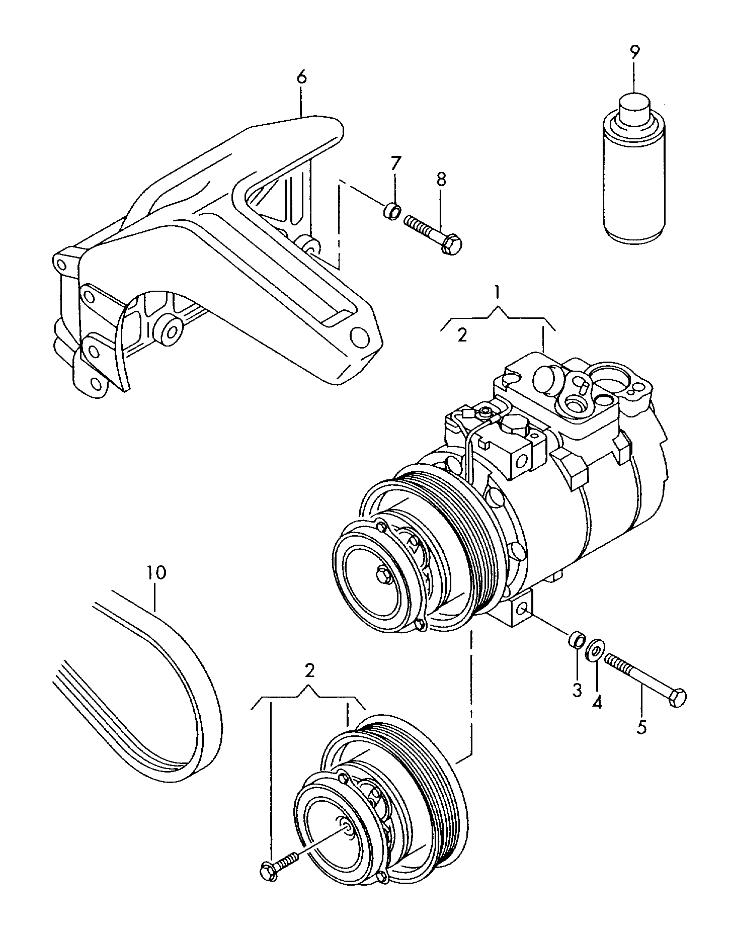 VW 4D0260805G - Компрессор кондиционера parts5.com