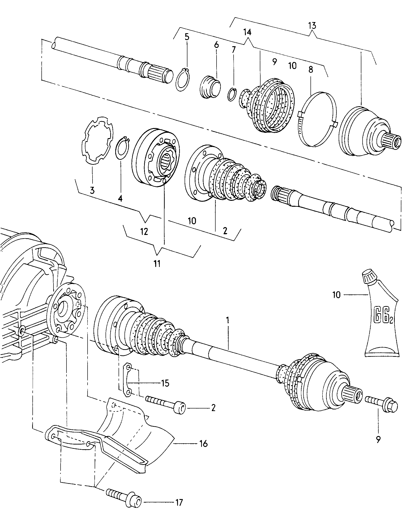 AUDI 4D0 598 099 A - Шарнирный комплект, ШРУС, приводной вал parts5.com