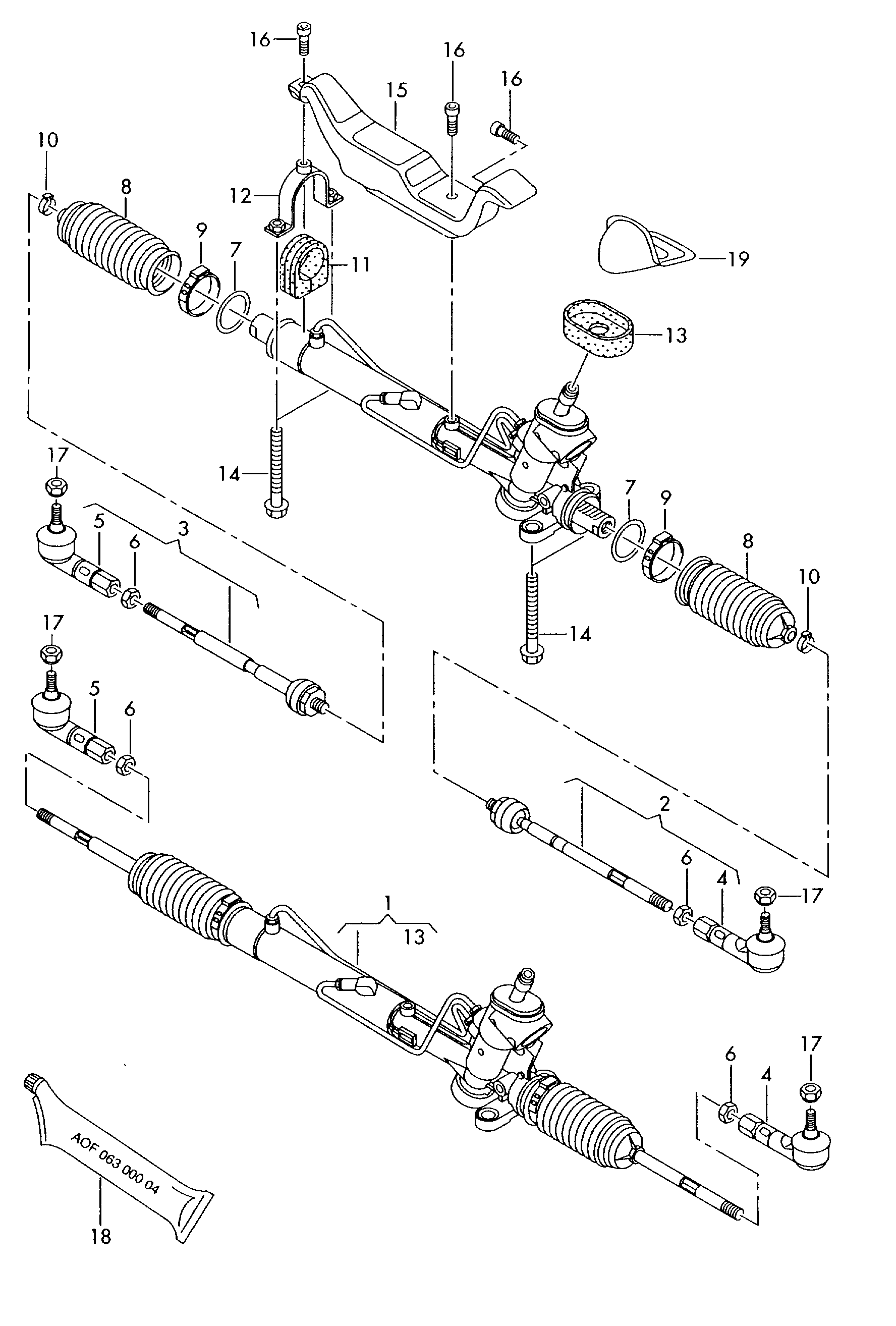 AUDI 8Z1423052 X - Рулевой механизм, рейка parts5.com