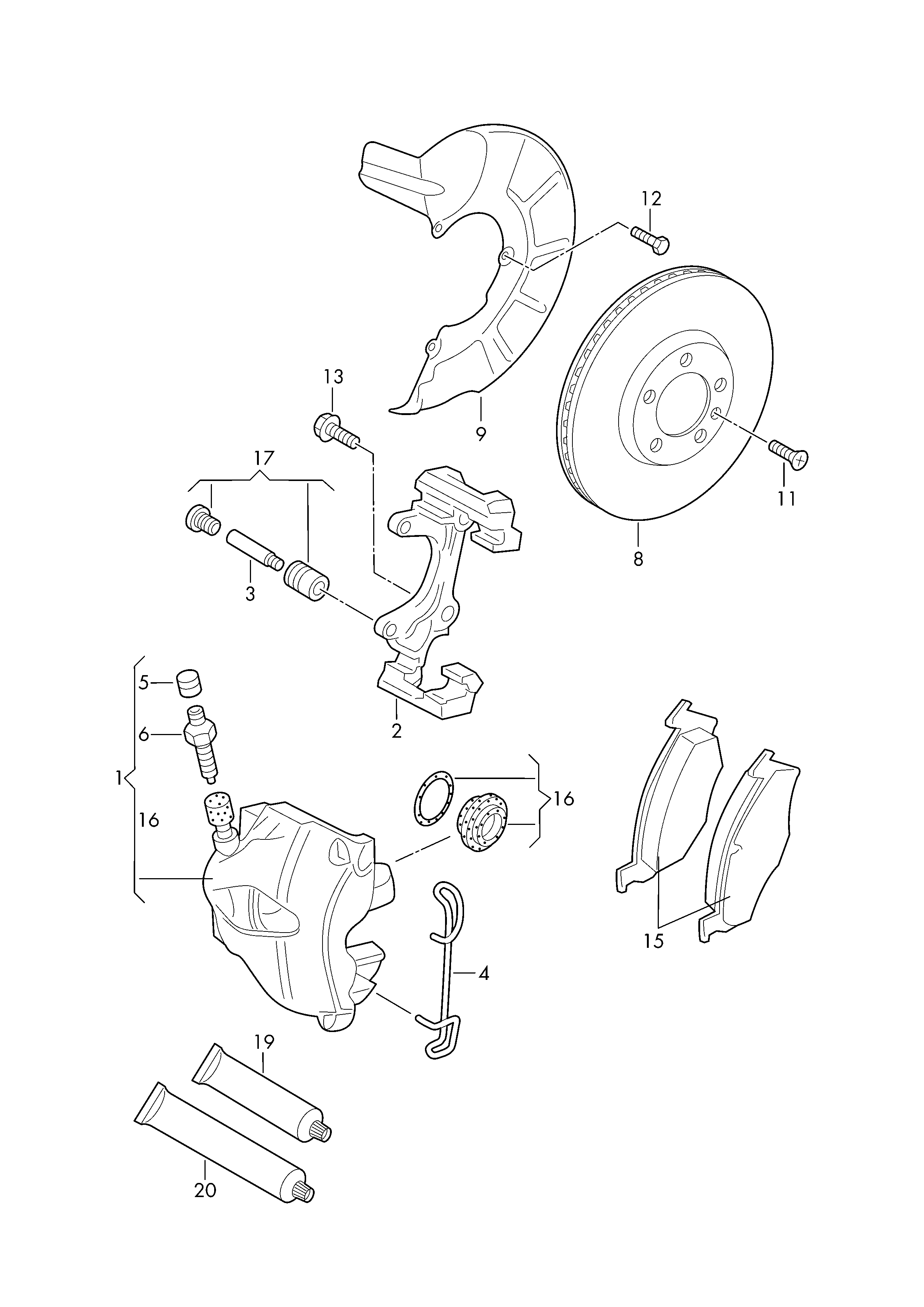 VW 1K0 615 269 - Комплектующие для колодок дискового тормоза parts5.com