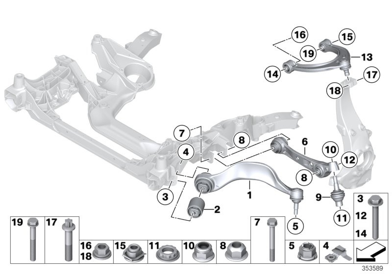 BMW 31 10 6 799 668 - Ремонтный комплект, рычаг подвески parts5.com