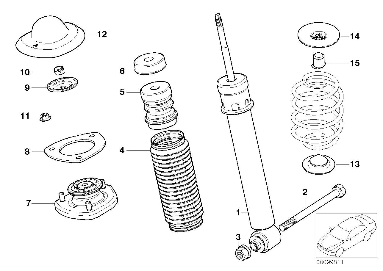 BMW 33 50 6 751 543 - Амортизатор parts5.com