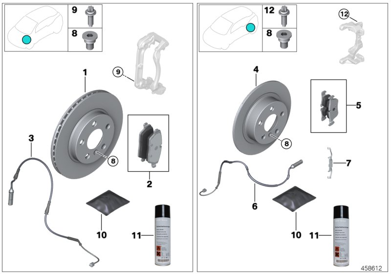 BMW (BRILLIANCE) 3410 6 860 019 - Тормозные колодки, дисковые, комплект parts5.com