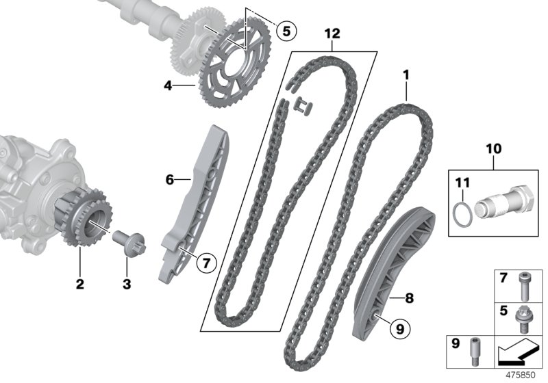 Mini 13527800395 - Комплект цепи привода распредвала parts5.com