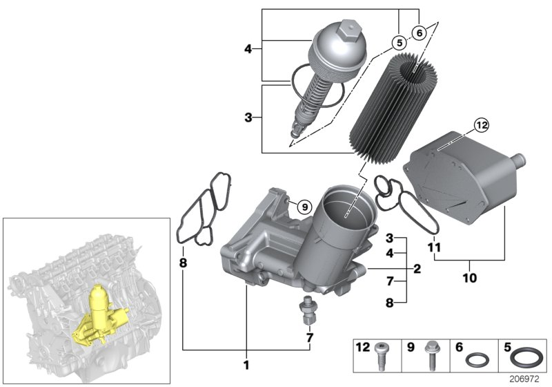 BMW 11427805408 - Масляный фильтр parts5.com