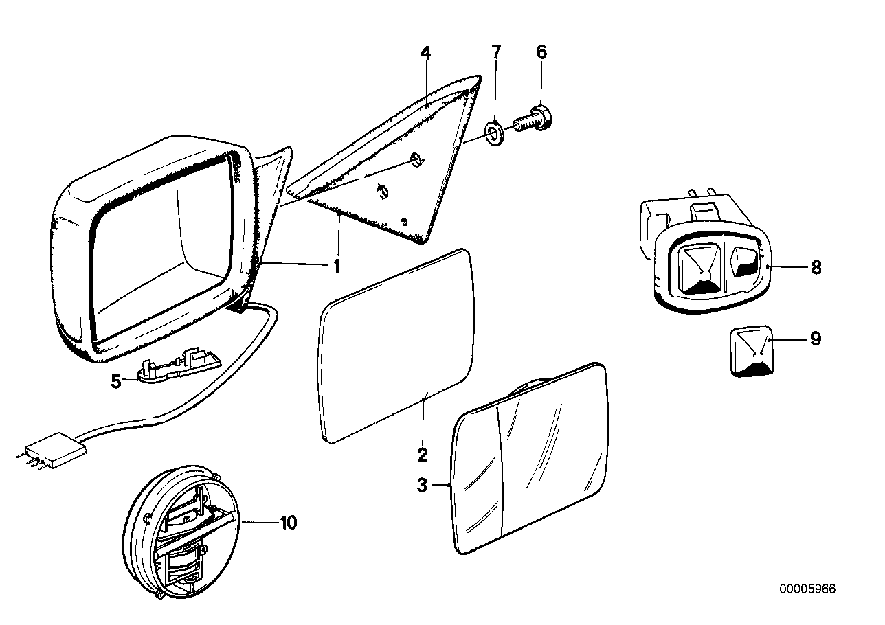 BMW 51161901170 - Зеркальное стекло, наружное зеркало parts5.com