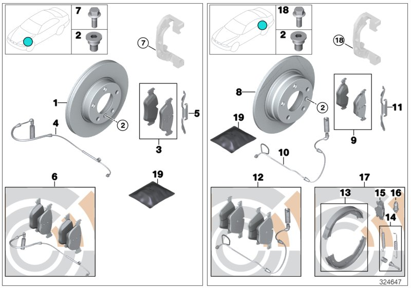 BMW (BRILLIANCE) 34212288892 - Тормозные колодки, дисковые, комплект parts5.com