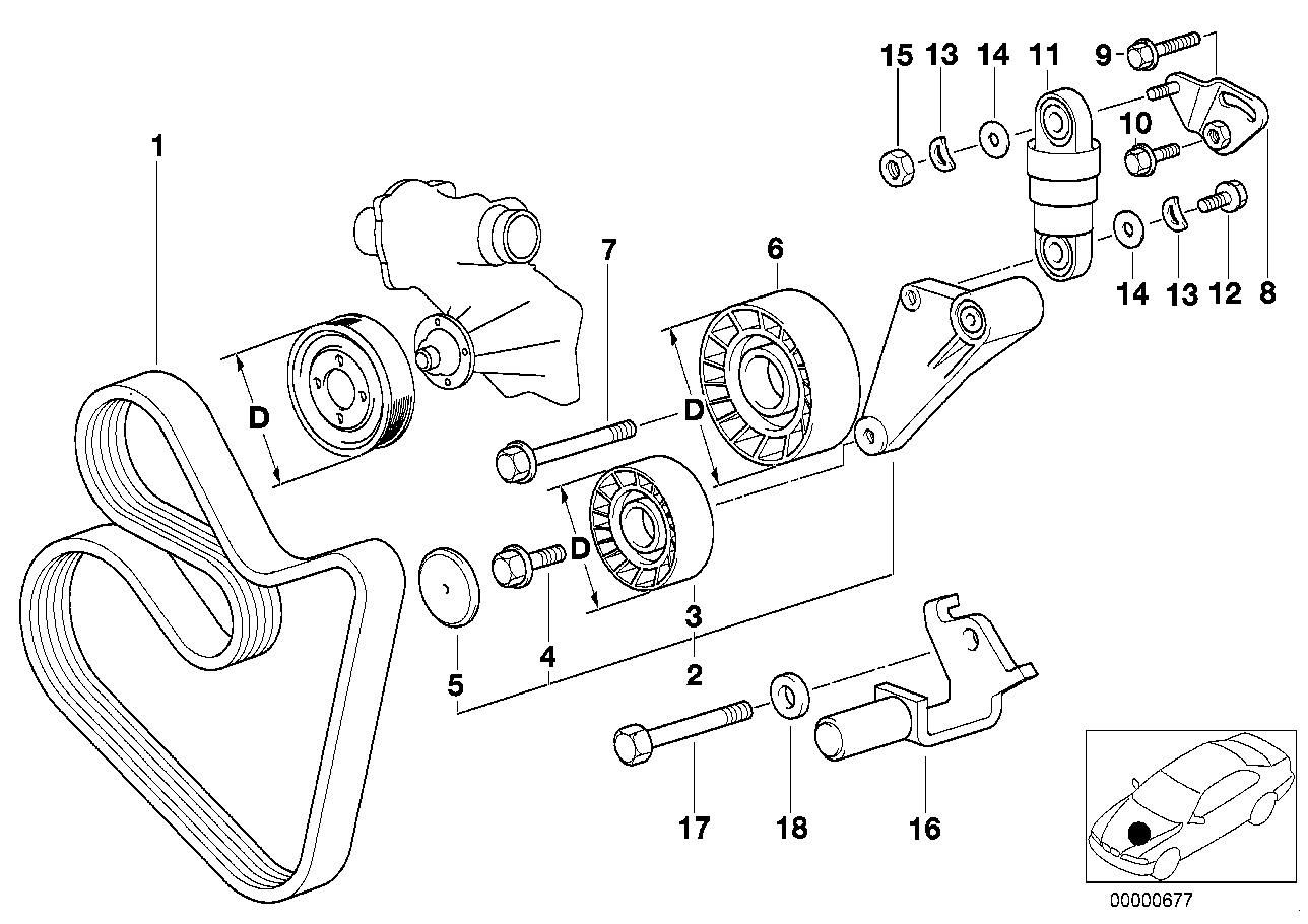 BMW 11 28 1 731 220 - Deflection / Guide Pulley, v-ribbed belt parts5.com