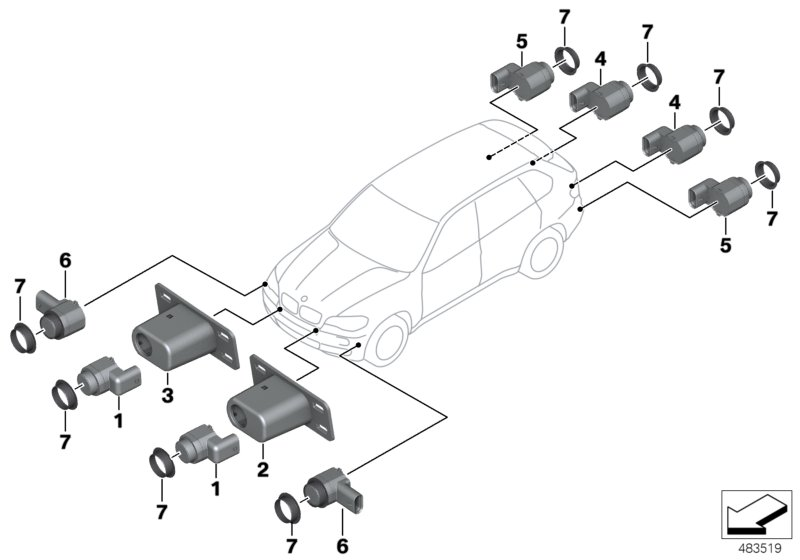 BMW 66 20 9 142 200 - Датчик, система помощи при парковке parts5.com