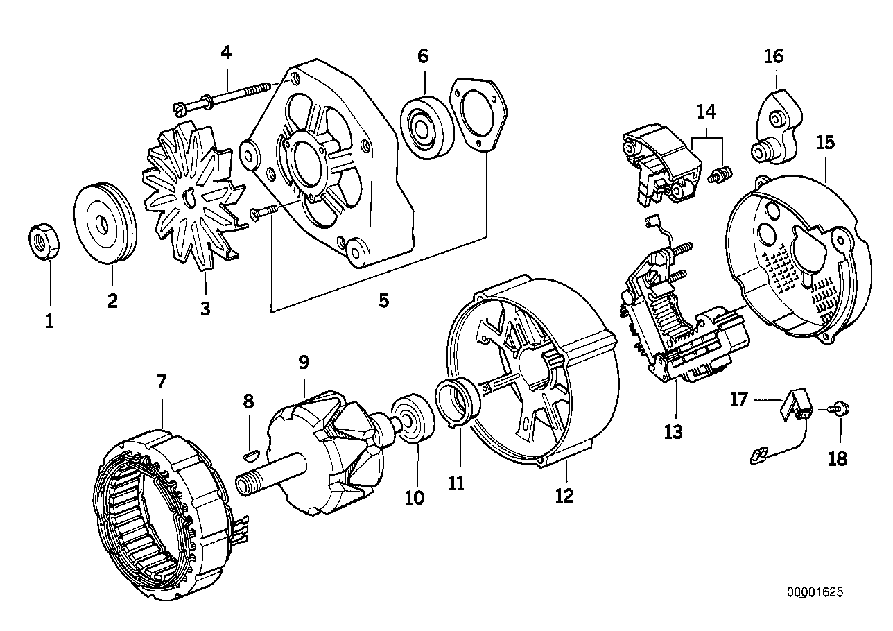 BMW 12 31 1 739 193 - Регулятор напряжения, генератор parts5.com