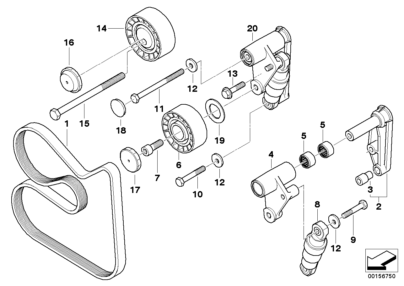 BMW 11 28 1 748 131 - Deflection / Guide Pulley, v-ribbed belt parts5.com