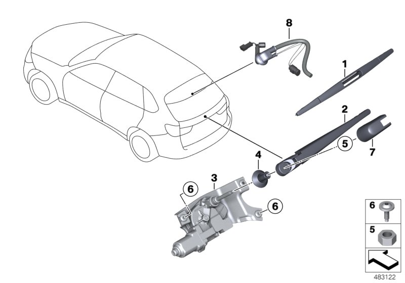 BMW 61627294431 - Wiper Arm, window cleaning parts5.com