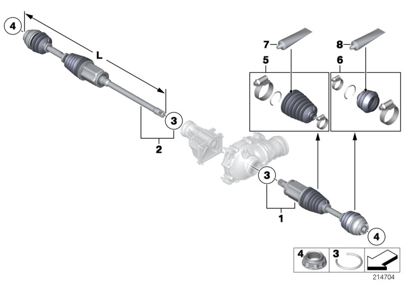 BMW 31607622883 - Шарнир, ШРУС, приводной вал parts5.com