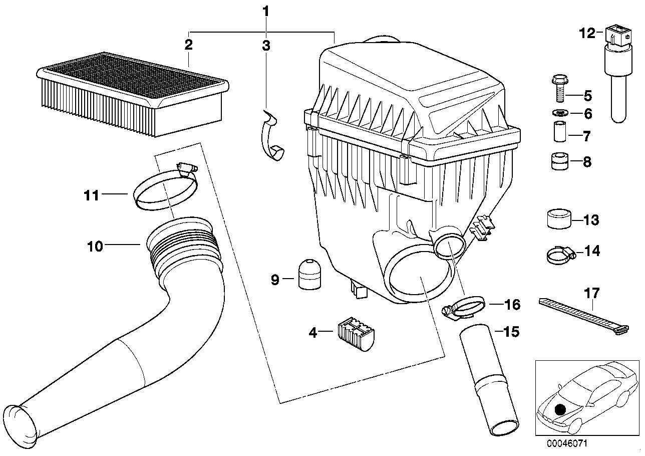 BMW 13 72 1 702 908 - Воздушный фильтр parts5.com