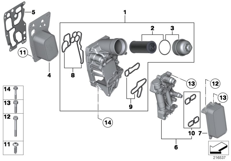 BMW 11428507627 - Масляный радиатор, двигательное масло parts5.com