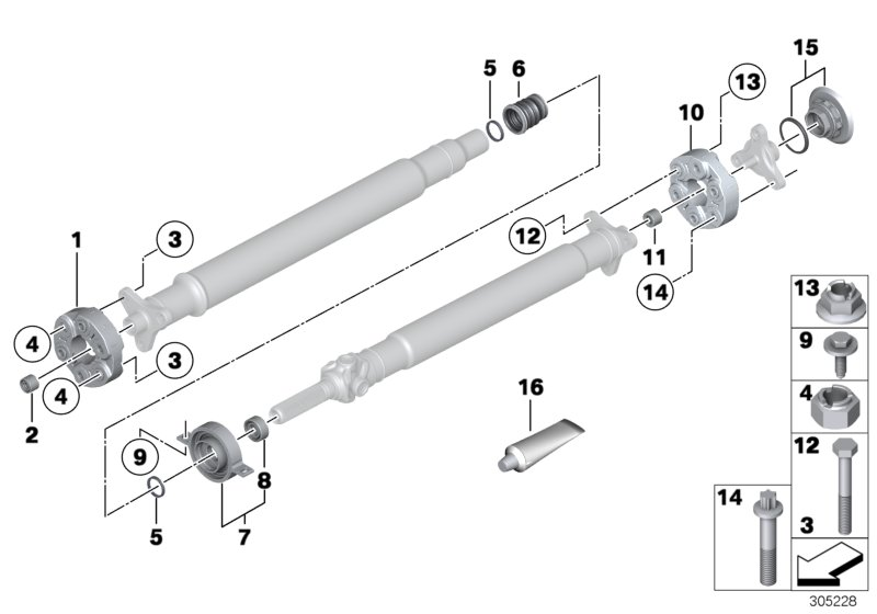 Mini 26 11 1 227 869 - Шарнир, продольный вал parts5.com