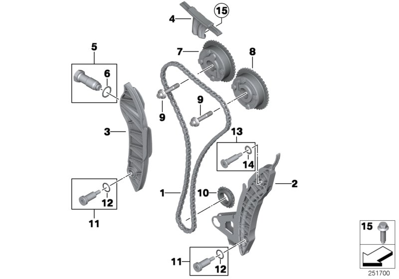 Mini 11 31 7 631 972 - Комплект цепи привода распредвала parts5.com