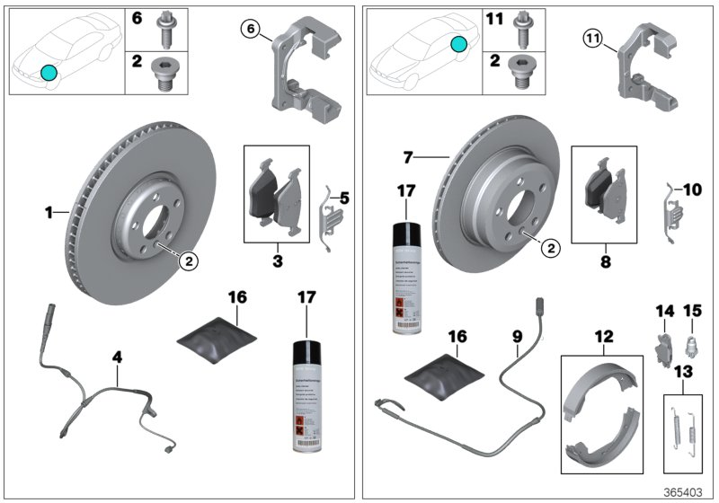 BMW 34116858910 - Тормозные колодки, дисковые, комплект parts5.com