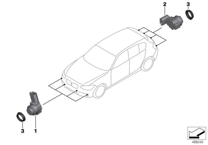 BMW 66209261605 - Датчик, система помощи при парковке parts5.com