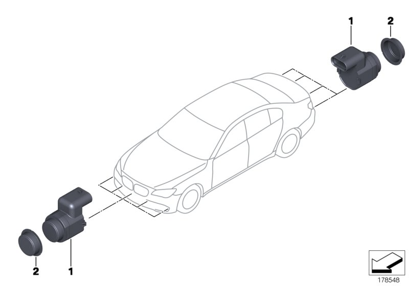 BMW 66 20 6 935 597 - Датчик, система помощи при парковке parts5.com