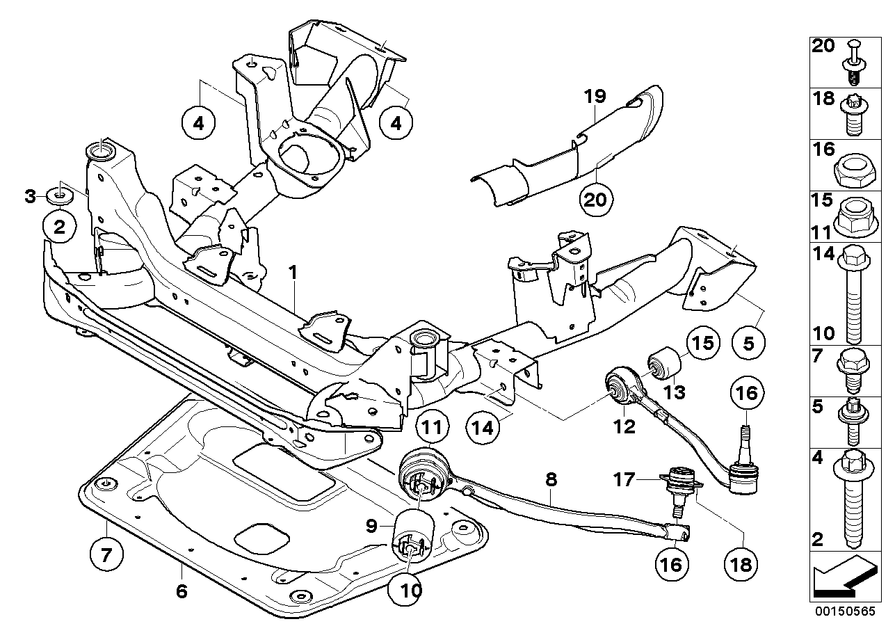 BMW 31 10 3 412 781 - Сайлентблок, рычаг подвески колеса parts5.com