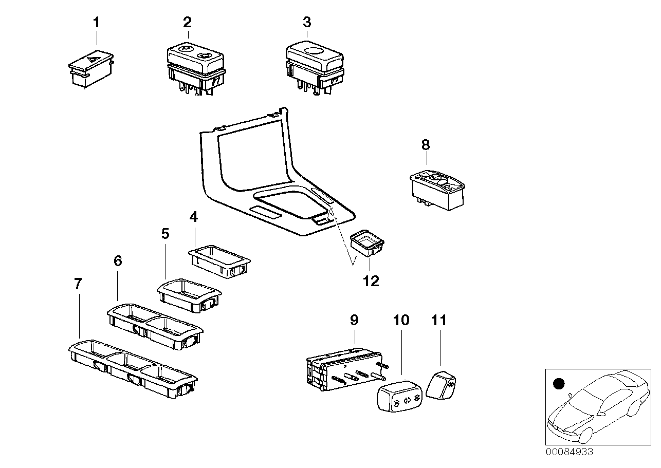 BMW 6131 1 393 361 - Выключатель, стеклоподъемник parts5.com