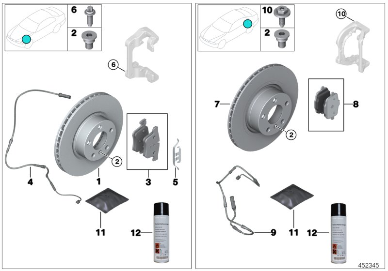 NISSAN 34106859182 - Тормозные колодки, дисковые, комплект parts5.com