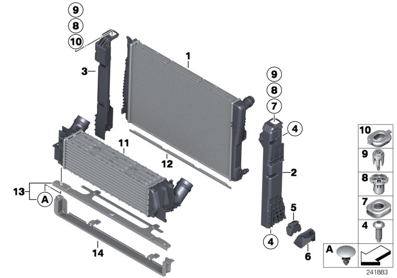 BMW 17 11 7 593 838 - Держатель радиатора parts5.com