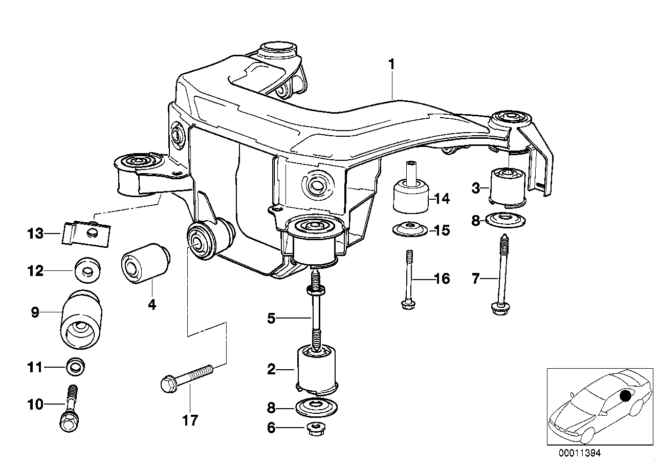 BMW 33 31 6 770 851 - Сайлентблок, рычаг подвески колеса parts5.com