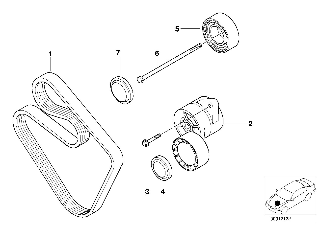 BMW 11 28 7 636 379 - Поликлиновой ремень parts5.com