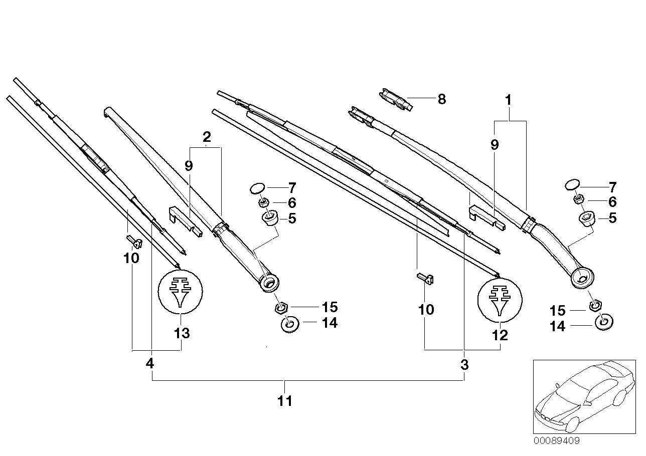 BMW 61 61 7 004 901 - Limpiaparabrisas parts5.com