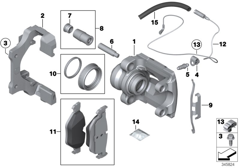 BMW 34 11 6 763 995 - Ремкомплект, тормозной суппорт parts5.com