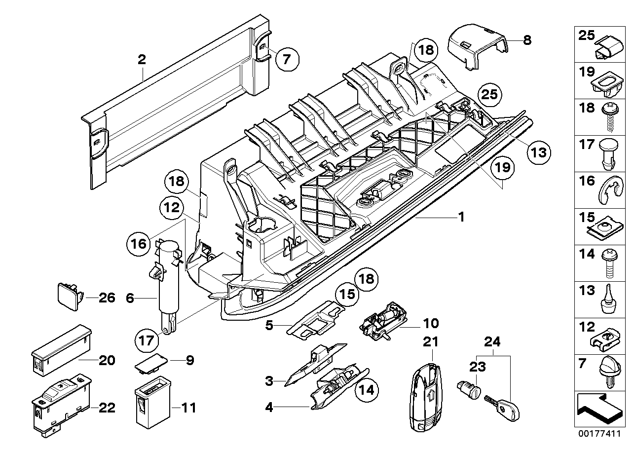 BMW 51 16 8 163 018 - Замок вещевого ящика parts5.com