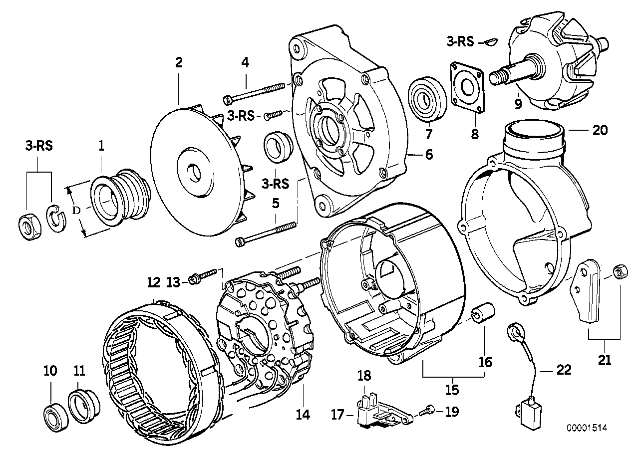 BMW 12 31 1 726 022 - Регулятор напряжения, генератор parts5.com