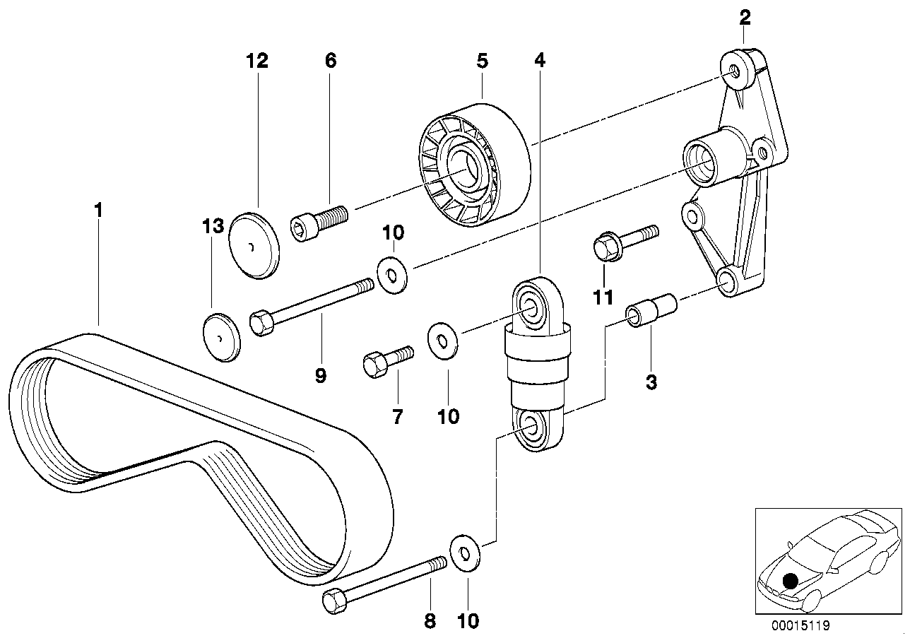 BMW 11 28 1 437 449 - Поликлиновой ремень parts5.com