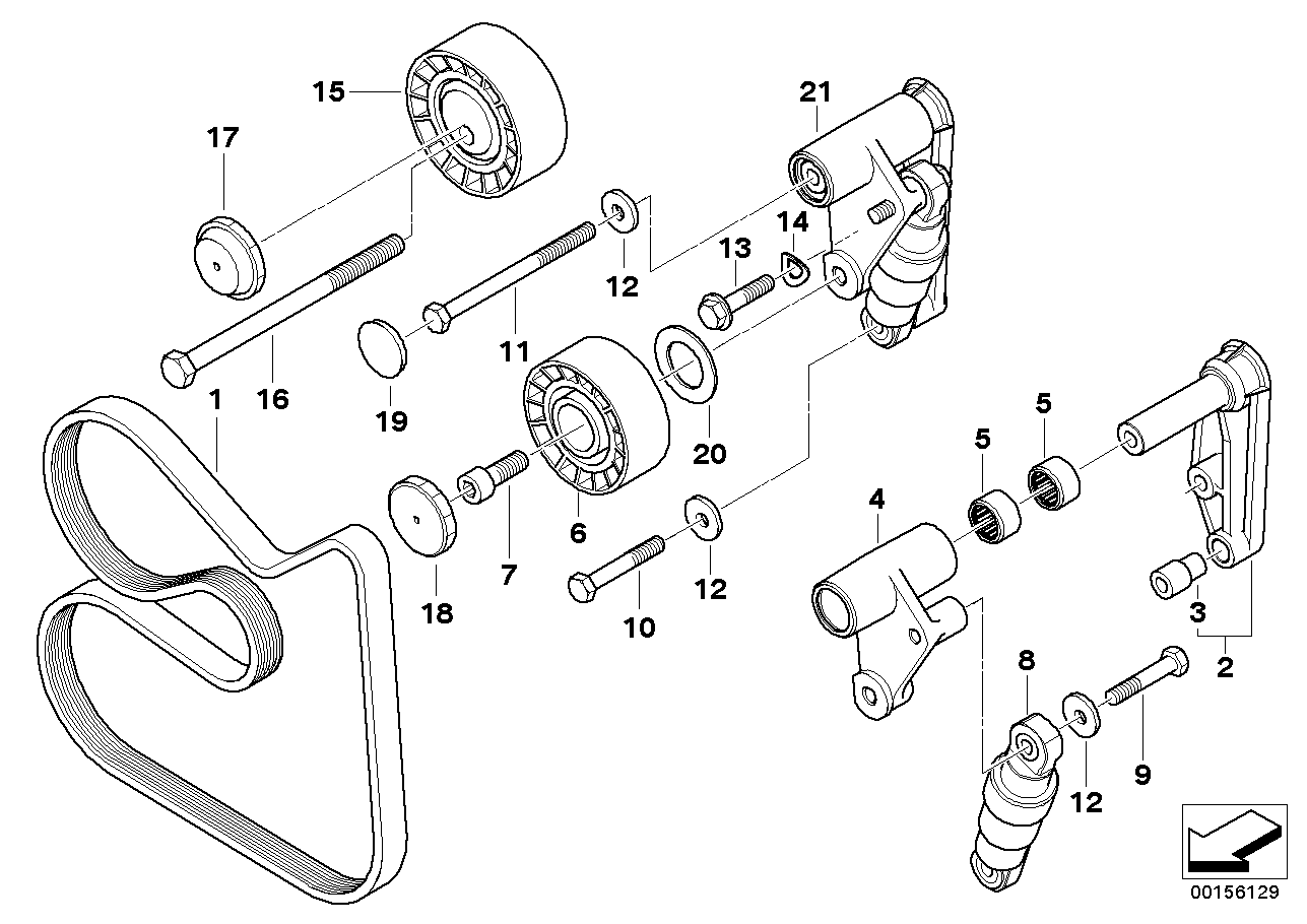 BMW 11 28 7 516 847 - Направляющий ролик, поликлиновый ремень parts5.com