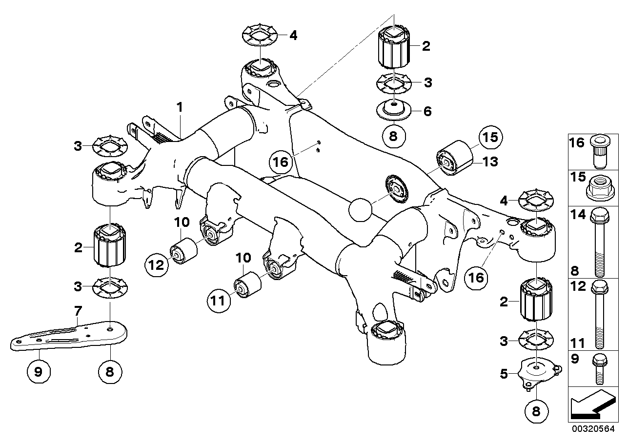 BMW 33316770828 - Втулка, балка моста parts5.com