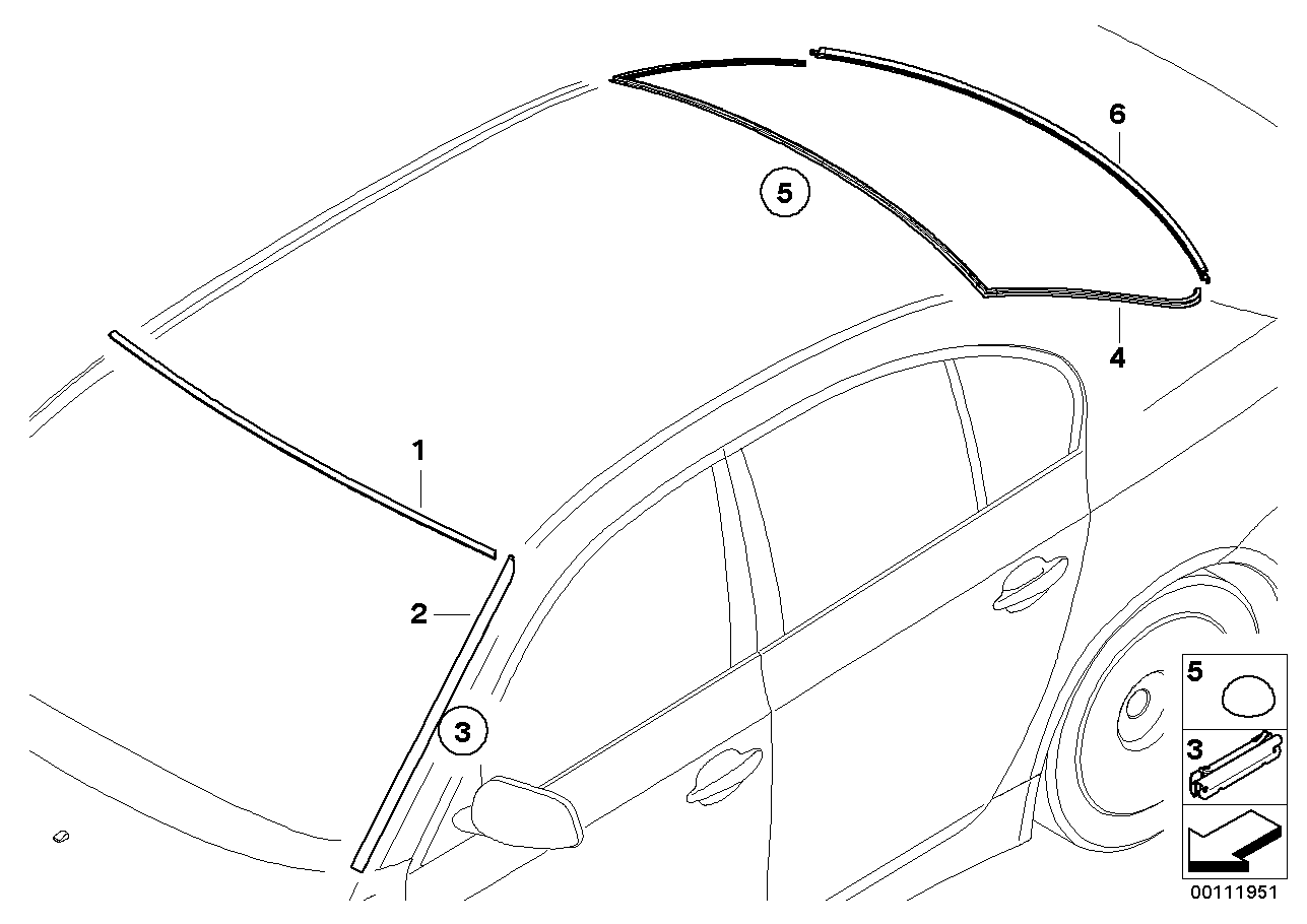 BMW 51 31 7 064 098 - Комплект рамки ветрового стекла parts5.com