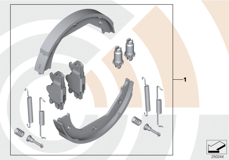 BMW 34212213314 - Комплект тормозов, ручник, парковка parts5.com