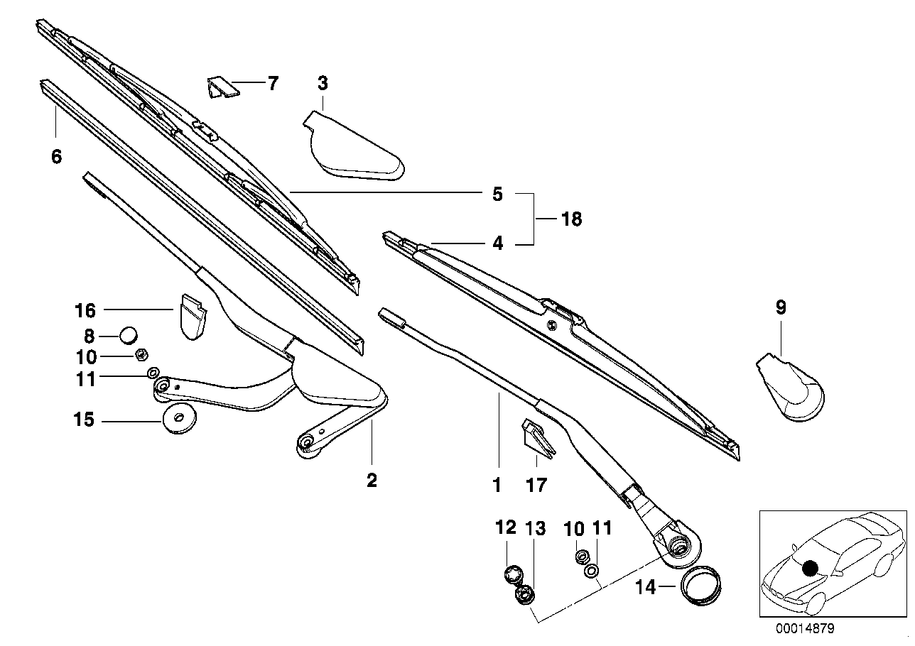 BMW 61618215611 - Щетка стеклоочистителя parts5.com