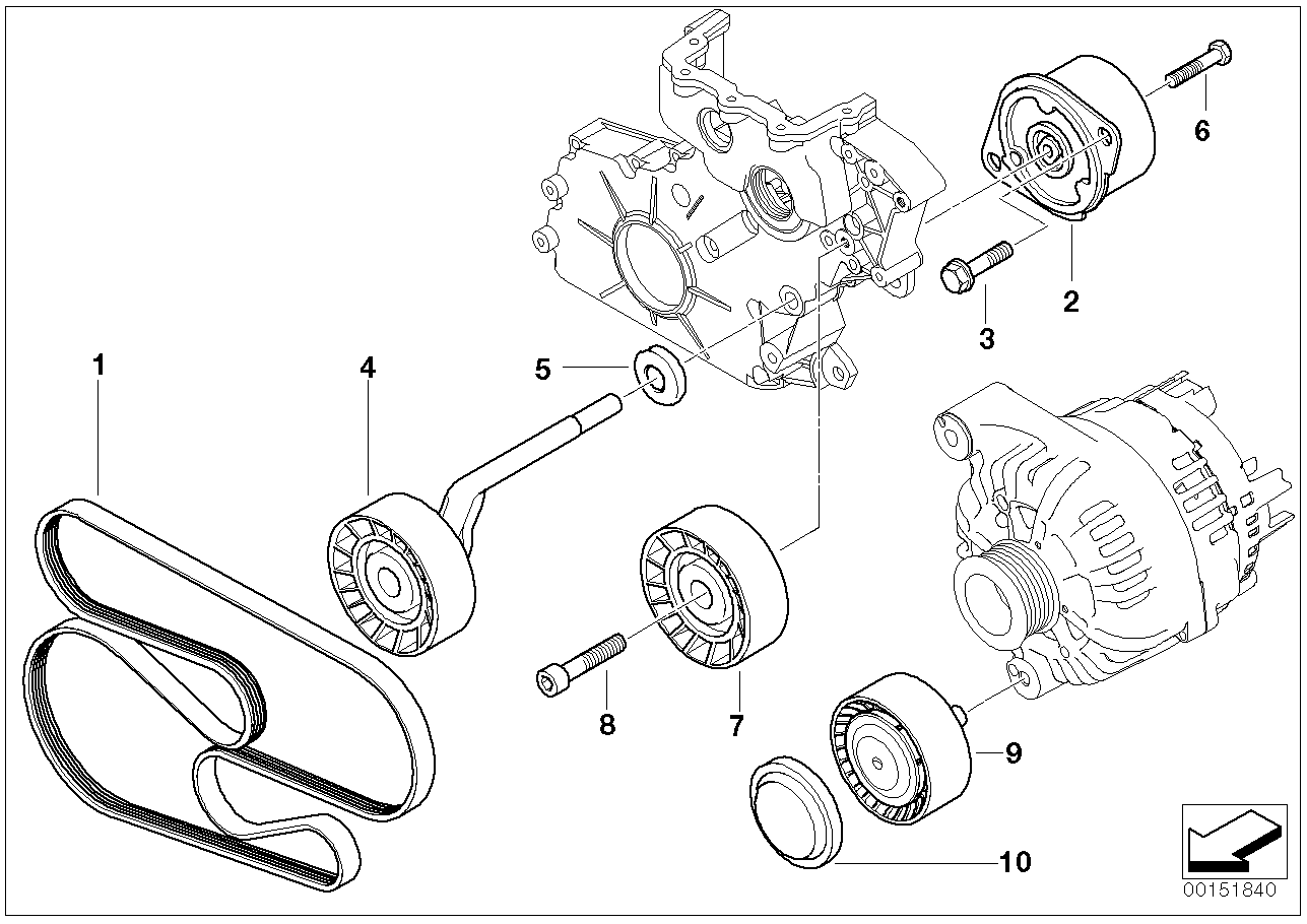 BMW 11 28 7 807 021 - Направляющий ролик, поликлиновый ремень parts5.com