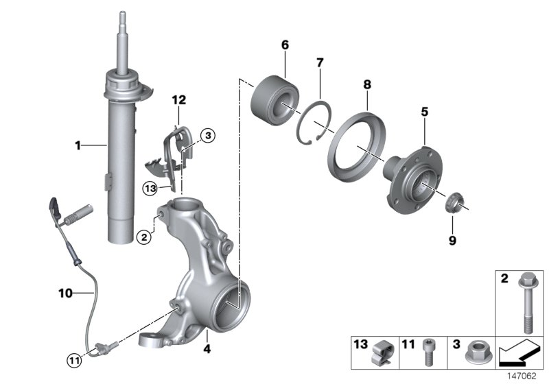 BMW 34 52 6 764 858 - Датчик ABS, частота вращения колеса parts5.com