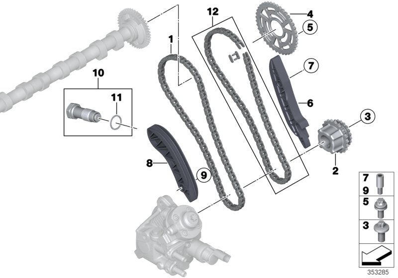 BMW 11 31 8 590 950 - Цепь привода распредвала parts5.com