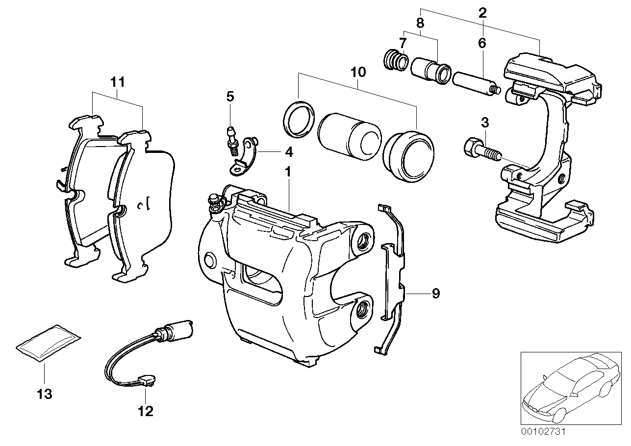 BMW 34116761244 - Тормозные колодки, дисковые, комплект parts5.com