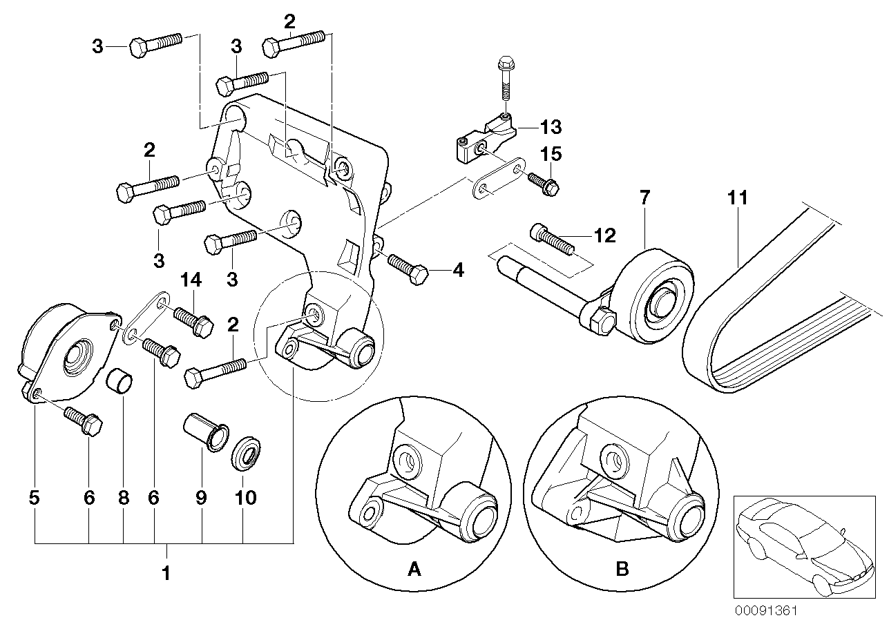 BMW 64 55 7 786 076 - Натяжитель, поликлиновый ремень parts5.com