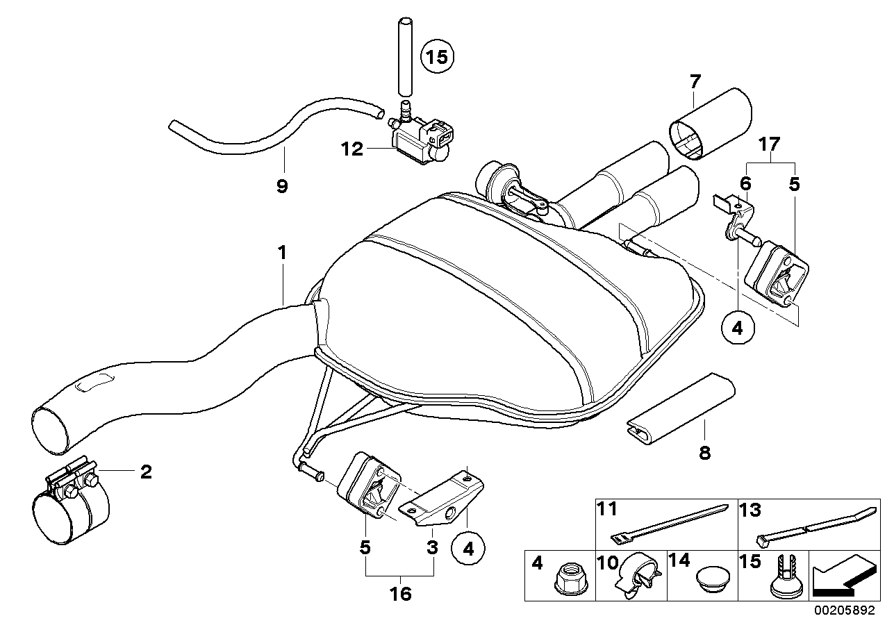 BMW 18307534036 - Насадка выпускной трубы parts5.com