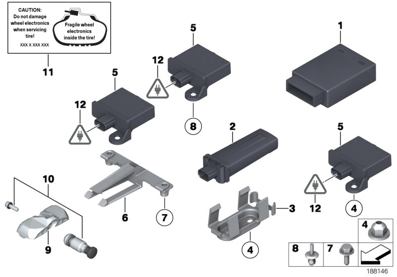 Mini 36 23 6 798 726 - Wheel Sensor, tyre pressure control system parts5.com